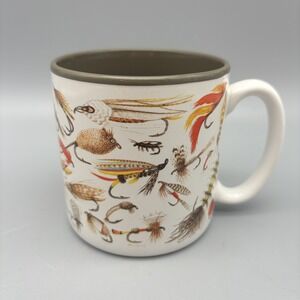 Fishing Flies Coffee Mug 1994 Potpourri Denny Burkhardt Fisherman Dad Angler